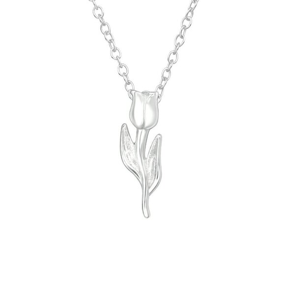 Sterling Silver Rose Necklace - Picture 1 of 7